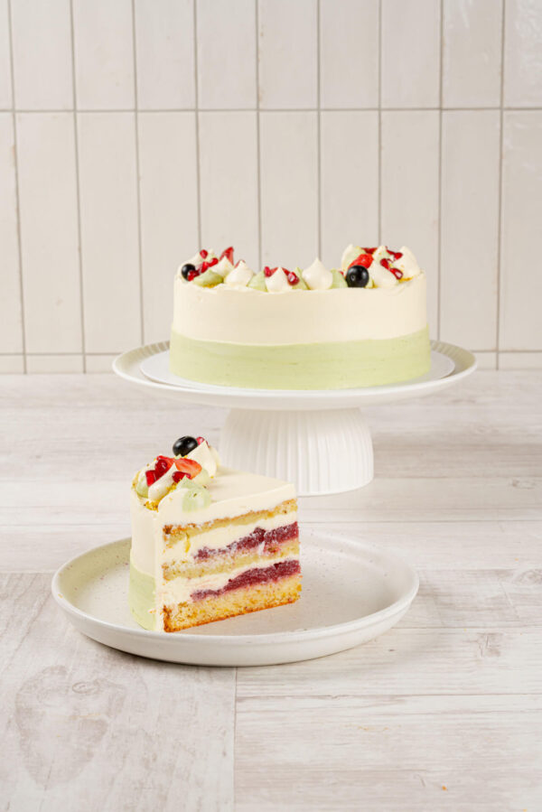 Strawberry Pistachio Mint Cake
