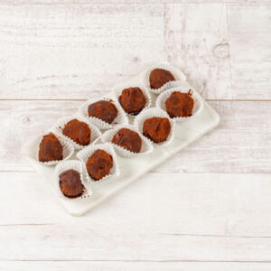 Truffles with tonka, mint and basil