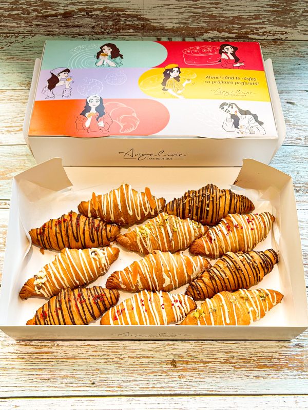 Cutie cu 12 mini croissante cu crema